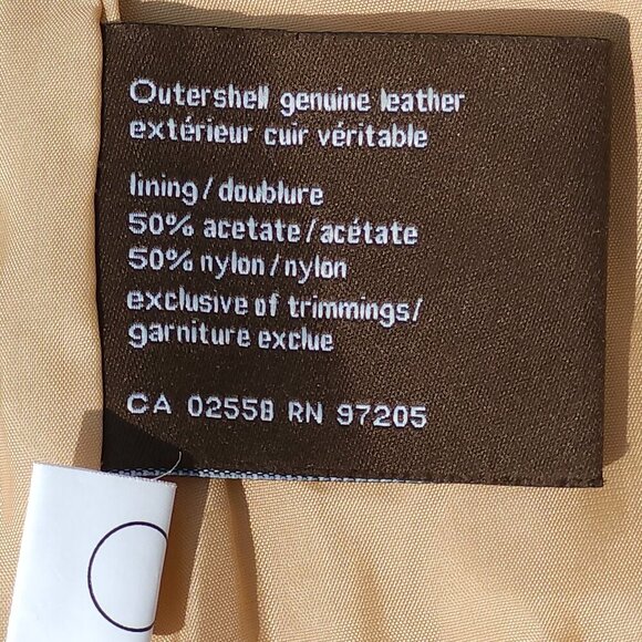 STYLISH Danier Leather Embroidered Skirt Women's Size 6 Light Brown Blue White - Picture 6 of 7